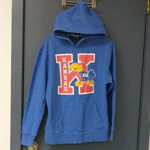 Kansas Jayhawks Blue Hooded Sweatshirt - University Logo Pullover
